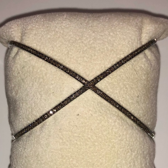 Jewelry - Sterling silver and natural champagne diamond bracelet